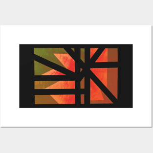 View of  Abstract Christmas flower in Orange hue Posters and Art